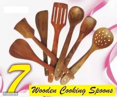 Useful Wooden Handmade Spoons And Spatulas For Cooking And Serving- 7 Pieces-thumb4