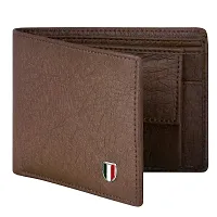 Designer Brown Artificial Leather Two Fold Wallet For Men-thumb3