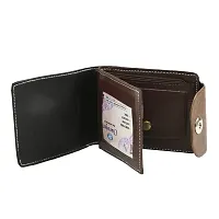 Designer Brown Artificial Leather Two Fold Wallet For Men-thumb1