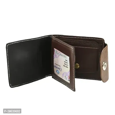 Designer Brown Artificial Leather Two Fold Wallet For Men-thumb2