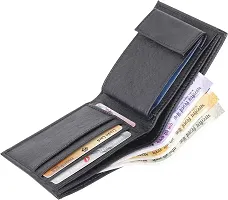 Designer Black Artificial Leather Two Fold Wallet For Men-thumb2