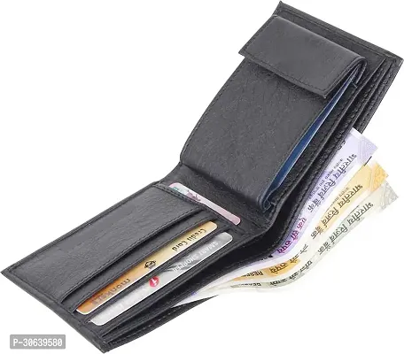 Designer Black Artificial Leather Two Fold Wallet For Men-thumb3