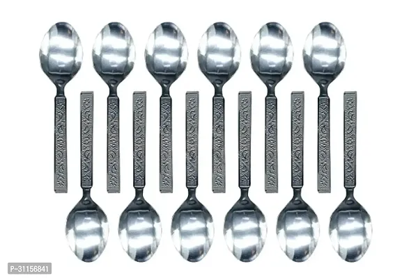 Useful Stainless Steel Spoons- 12 Pieces-thumb0