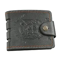 Designer Black Artificial Leather Solid Two Fold Wallet For Men-thumb1
