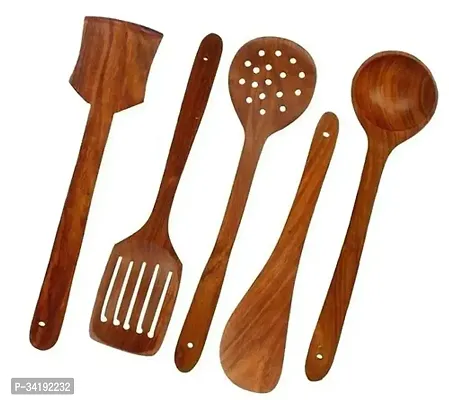 Trendy Wooden Kitchen Cooking Spoons With Roller Pack Of 8-thumb2