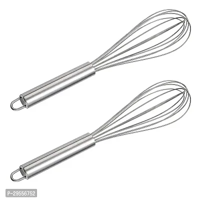 2 Pieces Multiuses Stainless Steel Kitchen Utensil Balloon Shape Wire Whisk, Egg Beater, Kitchen Tool,-thumb0