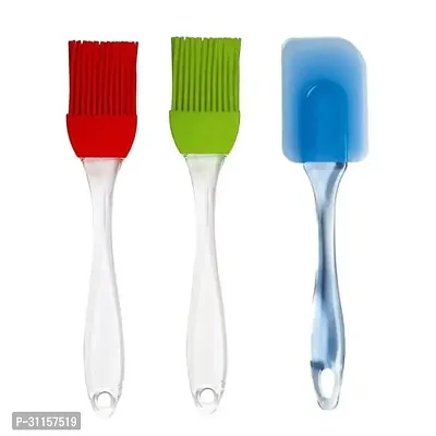 2 Silicon Ghee Brush And 1 Spatula Pack Of 3-thumb0