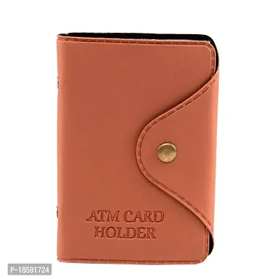 Designer Tan Artificial Leather Solid Card Holder For Men