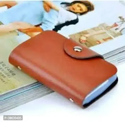 Designer Brown Artificial Leather Card Holder For Men-thumb0