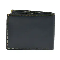 Designer Black Artificial Leather Two Fold Wallet For Men-thumb2