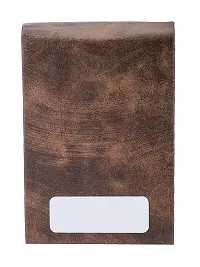 Designer Brown Artificial Leather Textured Card Holder For Men-thumb1