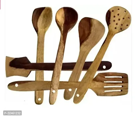 6 Pieces Mango Khis Wooden Handmade Cooking Spoons-thumb0