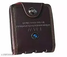 Designer Brown Artificial Leather Two Fold Wallet For Men-thumb1