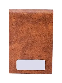 Designer Tan Artificial Leather Textured Card Holder For Men-thumb1