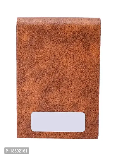 Designer Tan Artificial Leather Textured Card Holder For Men-thumb2