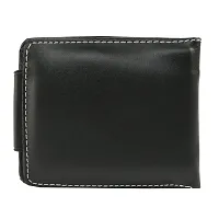 Designer Black Rexine Solid Two Fold Wallet For Men-thumb3