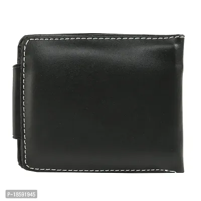 Designer Black Rexine Solid Two Fold Wallet For Men-thumb4