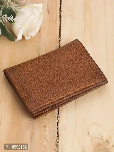 Designer Tan Artificial Leather Textured Card Holder For Men-thumb0
