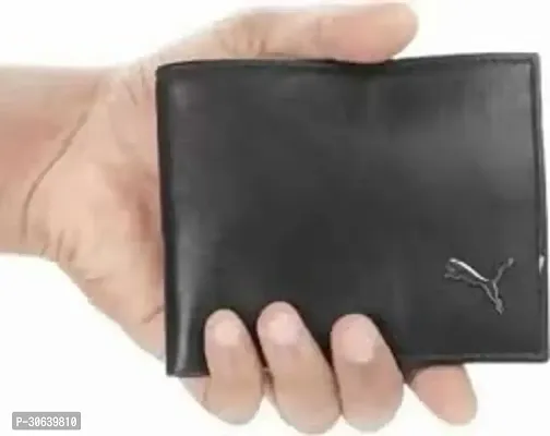 Designer Black Artificial Leather Two Fold Wallet For Men-thumb0