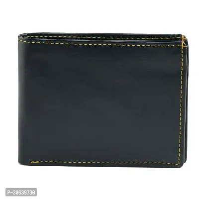 Designer Black Artificial Leather Two Fold Wallet For Men-thumb0