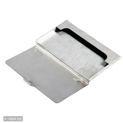 Designer Silver Metal Solid Card Holder For Men-thumb3