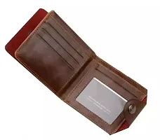 Designer Brown Artificial Leather Two Fold Wallet For Men-thumb1