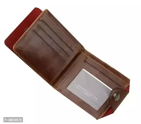 Designer Brown Artificial Leather Two Fold Wallet For Men-thumb2