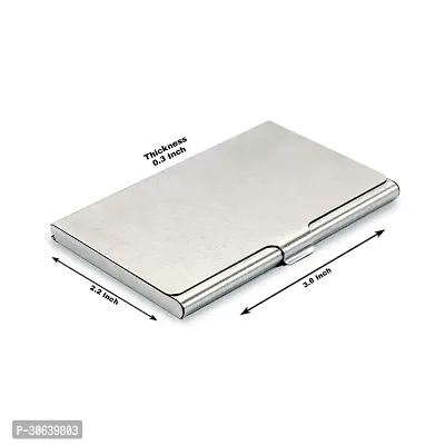 Designer Silver Artificial Leather Card Holder For Men-thumb2