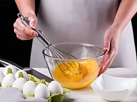 2 Pieces Multiuses Stainless Steel Kitchen Utensil Balloon Shape Wire Whisk, Egg Beater, Kitchen Tool,-thumb1