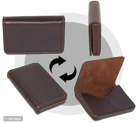 Designer Brown Artificial Leather Card Holder For Men-thumb4