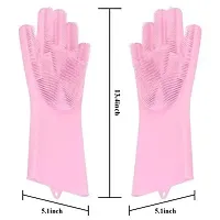 Stylish Silicone Dish Washing Gloves For Kitchen-thumb1