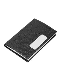 Designer Black Artificial Leather Textured Card Holder For Men-thumb3