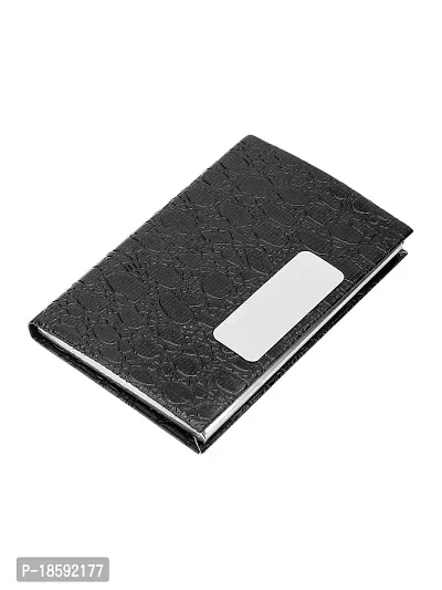 Designer Black Artificial Leather Textured Card Holder For Men-thumb4