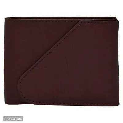 Designer Brown Artificial Leather Three Fold Wallet For Men-thumb0