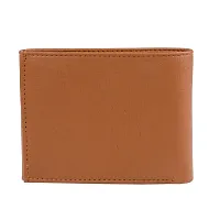 Designer Tan Artificial Leather Solid Two Fold Wallet For Men-thumb1