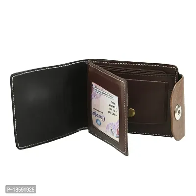 Designer Black Artificial Leather Solid Two Fold Wallet For Men-thumb2