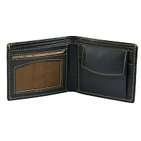 Designer Black Artificial Leather Solid Two Fold Wallet For Men-thumb1