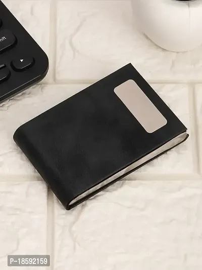 Designer Black Artificial Leather Textured Card Holder For Men