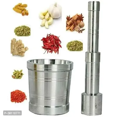 Metal Mortar And Pestle Set Spice Mixer | Khalbatta | Khaldasta For Kitchen-thumb3