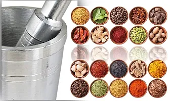 Metal Mortar And Pestle Set Spice Mixer | Khalbatta | Khaldasta For Kitchen-thumb3