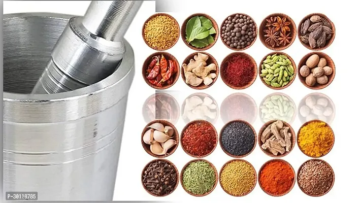 Metal Mortar And Pestle Set Spice Mixer | Khalbatta | Khaldasta For Kitchen-thumb4