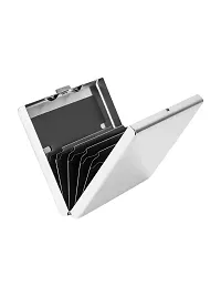 Designer Silver Artificial Leather Textured Card Holder For Men-thumb3