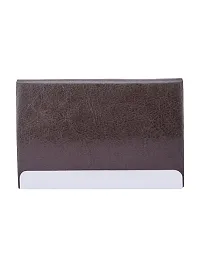 Designer Brown Artificial Leather Textured Card Holder For Men-thumb1