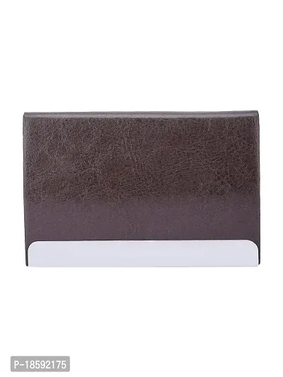 Designer Brown Artificial Leather Textured Card Holder For Men-thumb2