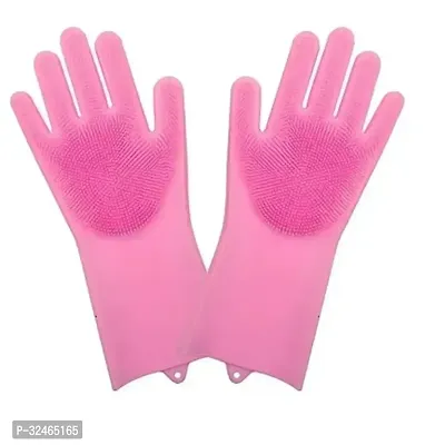 Silicon Hand Gloves For Dish Wash Cleaning-thumb0