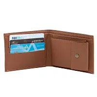 Designer Tan Artificial Leather Solid Two Fold Wallet For Men-thumb1