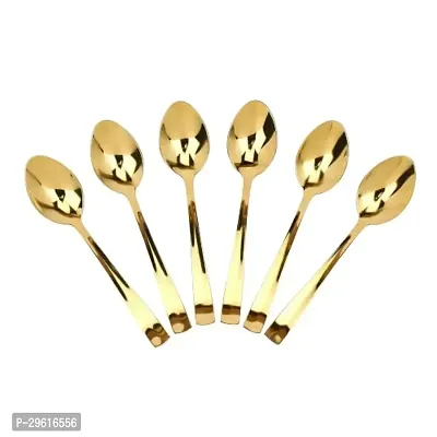 Useful Metal Marriage Gifting Golden Spoons Set- 6 Pieces-thumb2