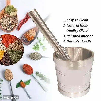 Metal Mortar And Pestle Set Spice Mixer | Khalbatta | Khaldasta For Kitchen