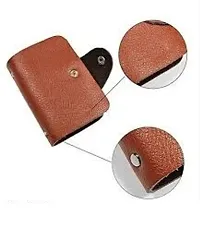 Designer Brown Artificial Leather Card Holder For Men-thumb2