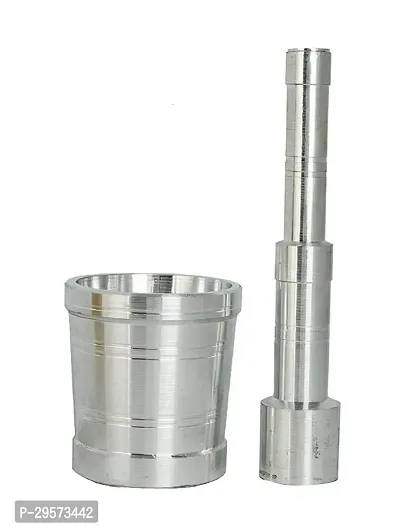 Aluminium Khal Batta Mortar Pastel Imam Okhli Dasta Spice Mixer Heavy For Use In Home And Kitchen-thumb0